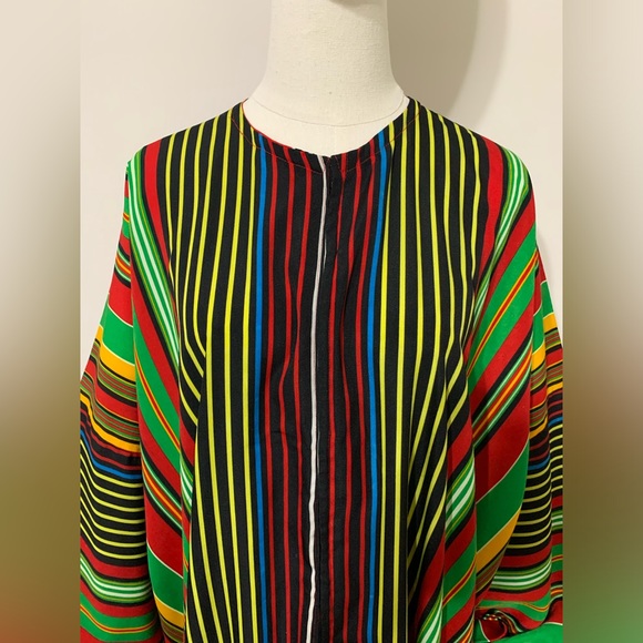 Colorful Striped Dress / Arab / African Style Traditional Abaya - Picture 8 of 17